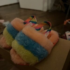 UGG Colorful Fluffy Slippers